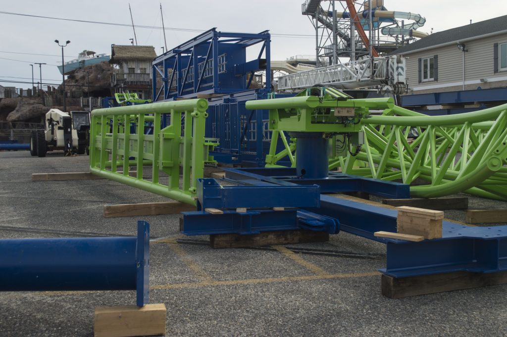 Equipment lined up for an expansion and new rides at Casino Pier in Seaside Heights. (Photo: Daniel Nee)