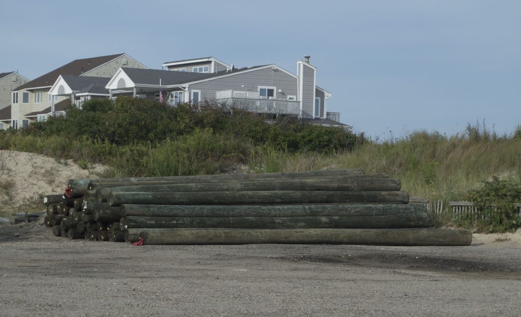 Equipment lined up for an expansion and new rides at Casino Pier in Seaside Heights. (Photo: Daniel Nee)