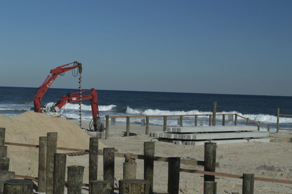 Construction on the expansion of Casino Pier, mid-October, 2016. (Photo: Daniel Nee)