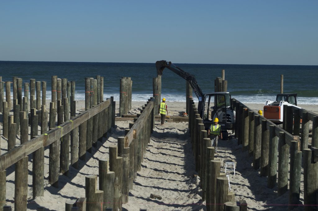 Construction on the expansion of Casino Pier, mid-October, 2016. (Photo: Daniel Nee)