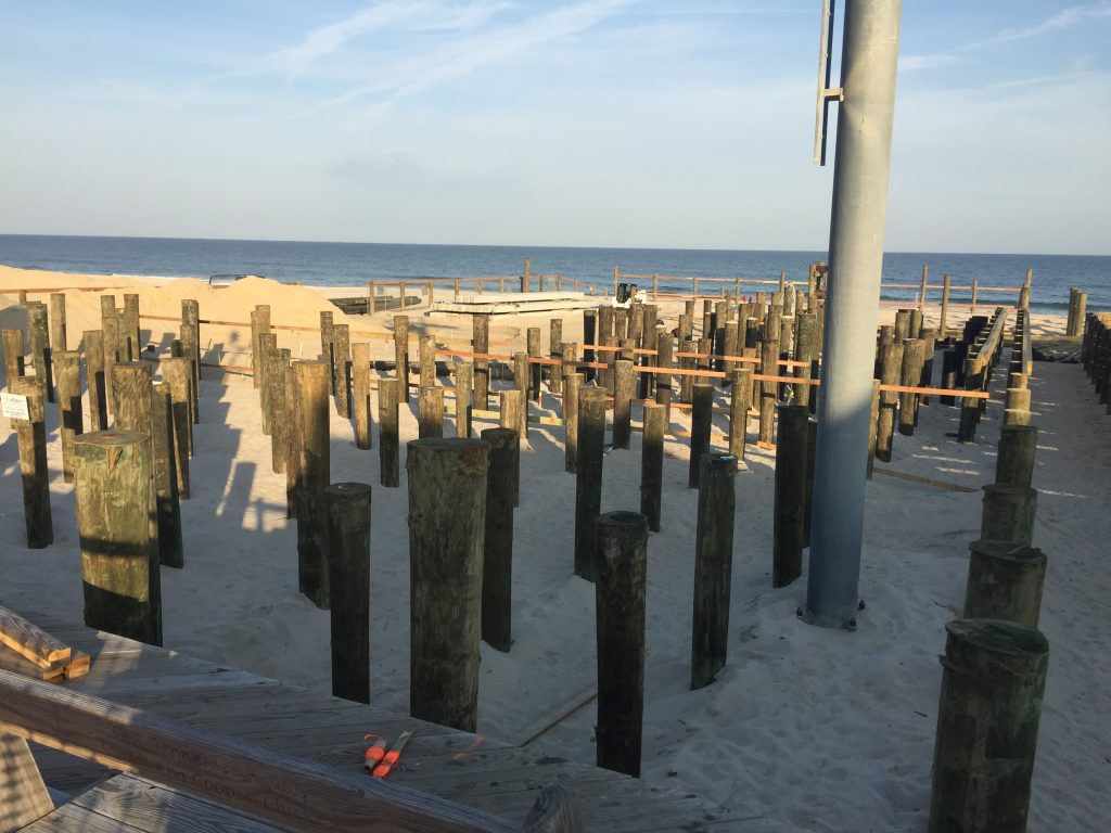 Construction on the Casino Pier expansion during the first week of November 2016. (Photo: Daniel Nee)