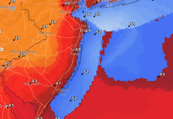 Forecast wind speeds for Monday afternoon. (Credit: NWS)