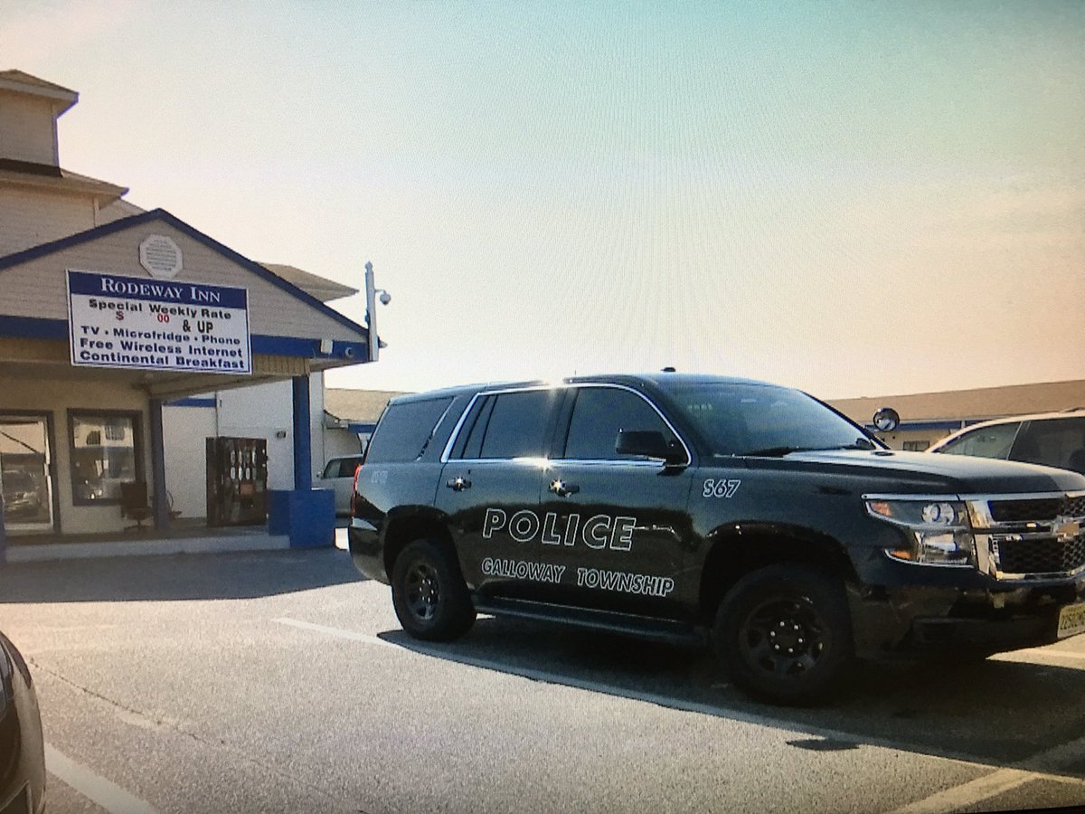 Police outside the Rodeway Inn in Galloway Township. (Credit: Ted Greenberg/Twitter)