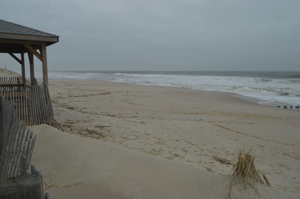 Debris and erosion at the Elizabeth Avenue beach in Lavallette. (Photo: Daniel Nee)