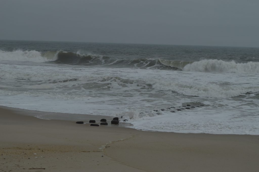Debris and erosion at the Elizabeth Avenue beach in Lavallette. (Photo: Daniel Nee)