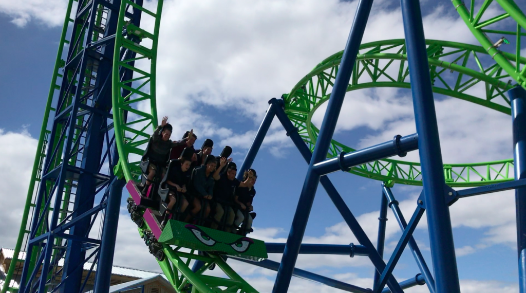 A group of riders enjoy HYDRUS on its first day in operation. (Photo: Daniel Nee)