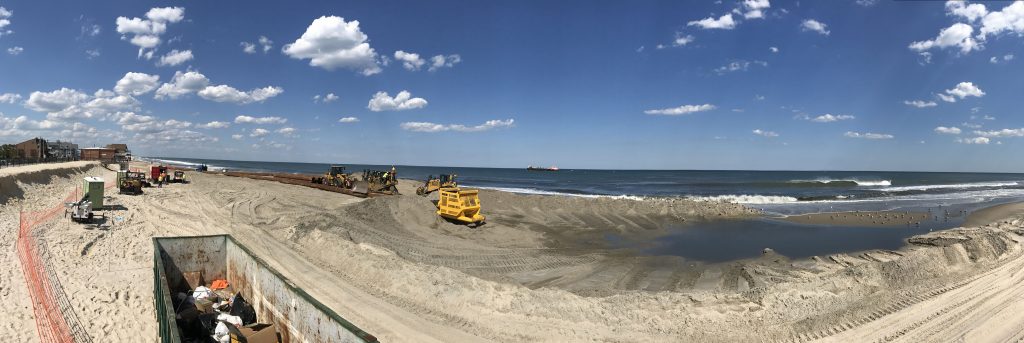 Progress on beach replenishment in Ortley Beach, three days after pumping began, June 1, 2017. (Photo: Daniel Nee)