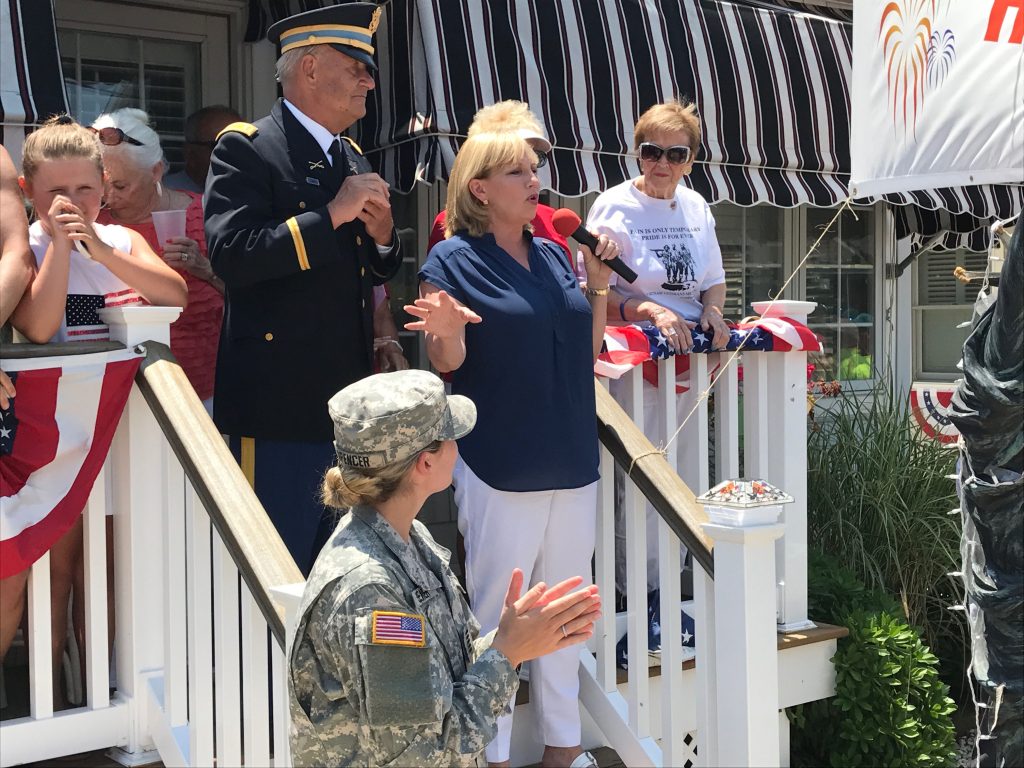 Lt. Gov. Kim Guadagno at a flag raising ceremony in Normandy Beach, N.J., July 4, 2017. (Photo: Daniel Nee)