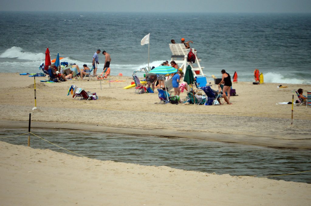 A tidal pool that formed in Lavallette during July 2017 at Elizabeth Avenue. (Photo: Daniel Nee)