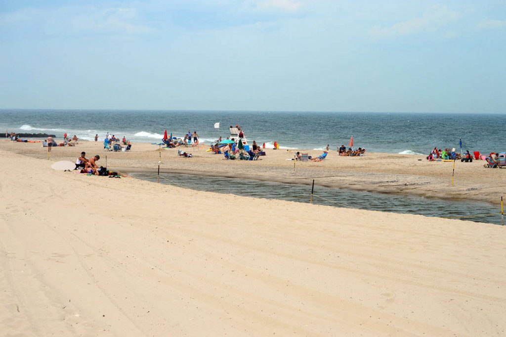 A tidal pool that formed in Lavallette during July 2017 at Elizabeth Avenue. (Photo: Daniel Nee)