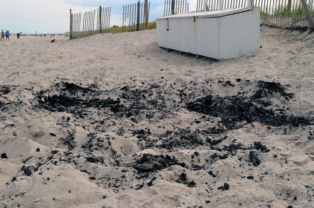 The remnants of an ice cream shack on the 2nd Avenue beach in Seaside Park. (Photo: Daniel Nee)
