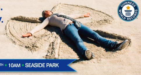 A 'sand angel' in Seaside Park. (Photo: OceanFirst)