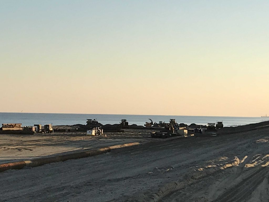 Beach replenishment work in Mantoloking, N.J., Nov. 27, 2017. (Photo: Daniel Nee)