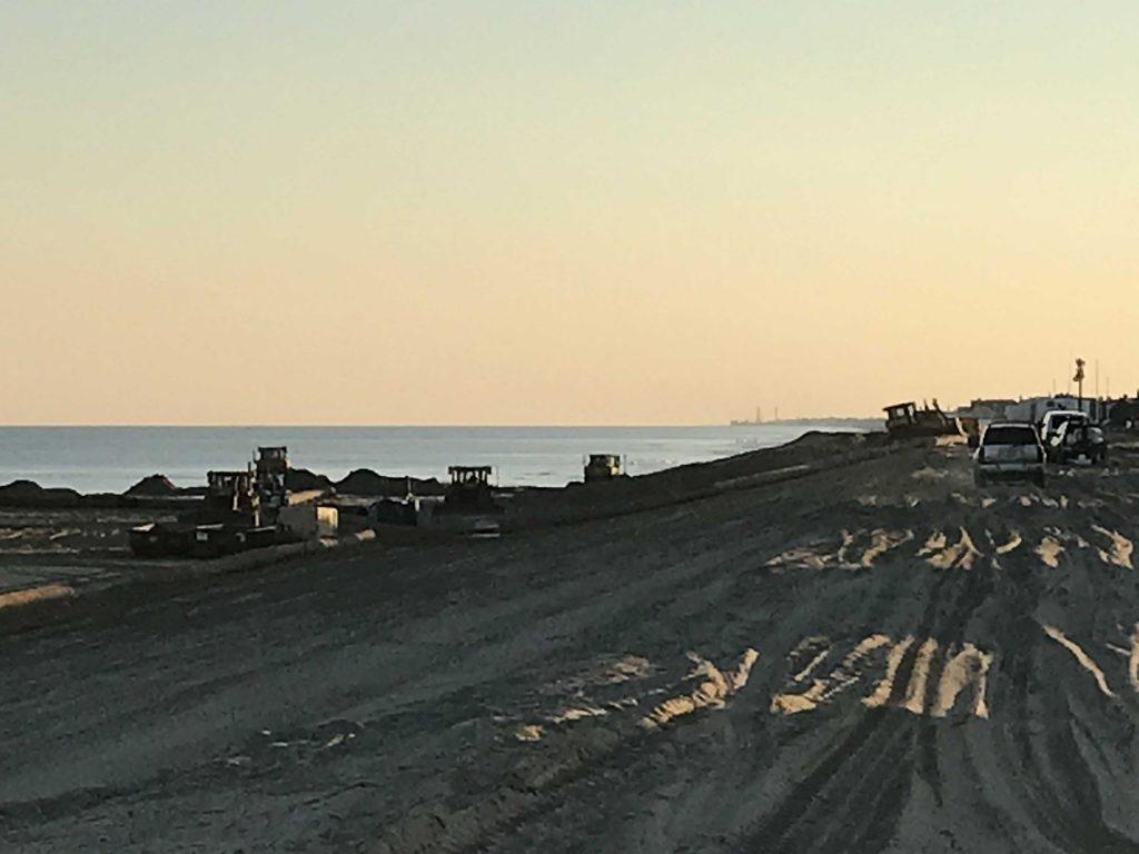 Beach replenishment work in Mantoloking, N.J., Nov. 27, 2017. (Photo: Daniel Nee)