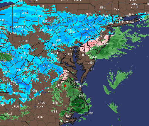 The weather radar early Wednesday morning, March 21, 2018. (Credit: NWS)