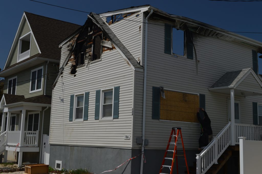A home damaged by fire in Ortley Beach, April 16, 2018. (Photo: Daniel Nee)