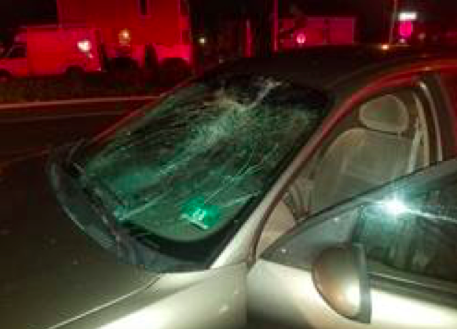 The vehicle involved in a car-vs-bike accident on Route 35 in Ortley Beach. (Credit: TRPD)