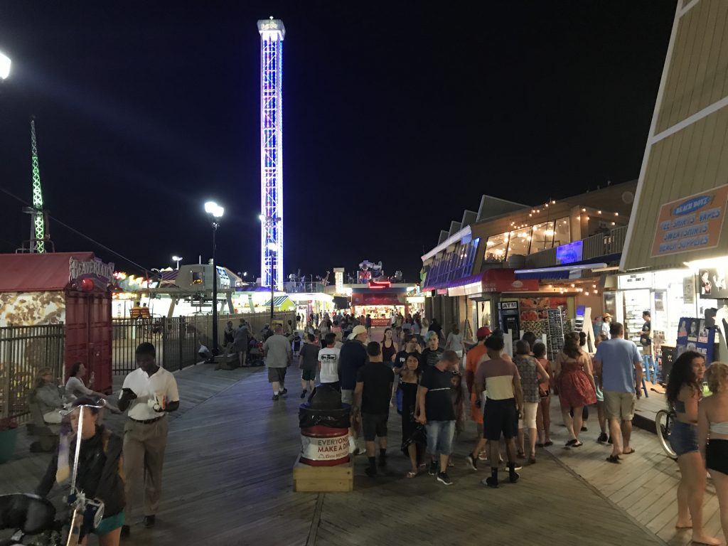 Visitors on the Seaside Heights boardwalk on a summer night. (Photo: Daniel Nee)