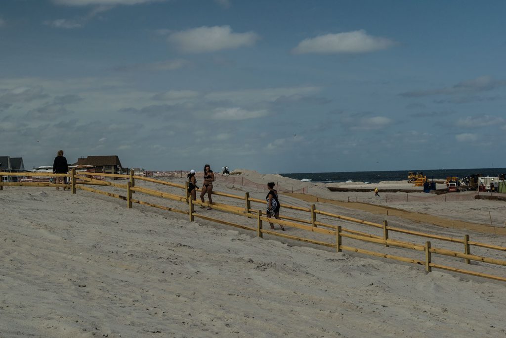 Beachgoers enter the newly-designed beachfront in Ortley Beach, Sept. 1, 2018. (Photo: Daniel Nee)