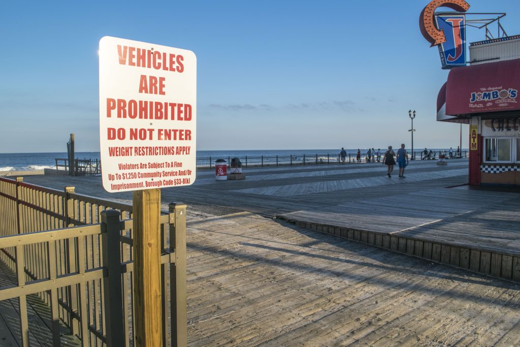 A vehicle entrance along the Seaside Heights boardwalk. (Photo: Daniel Nee)