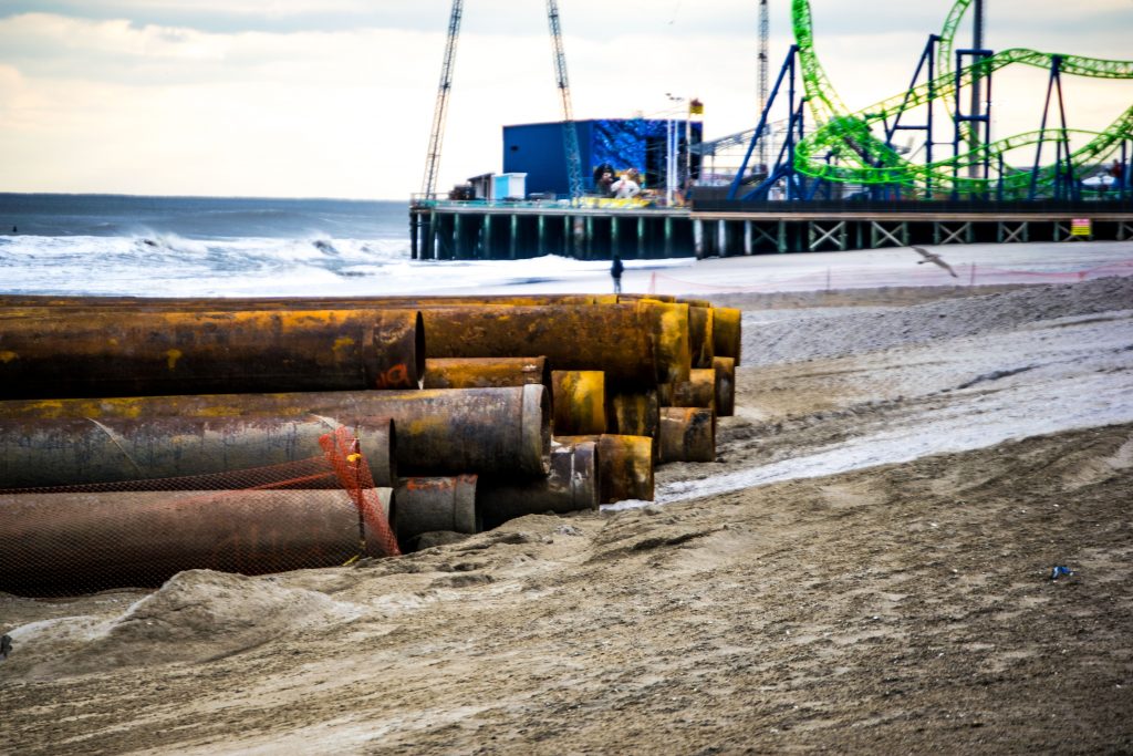 Beach replenishment begins in Seaside Heights, N.J., Nov. 19, 2018. (Photo: Daniel Nee)