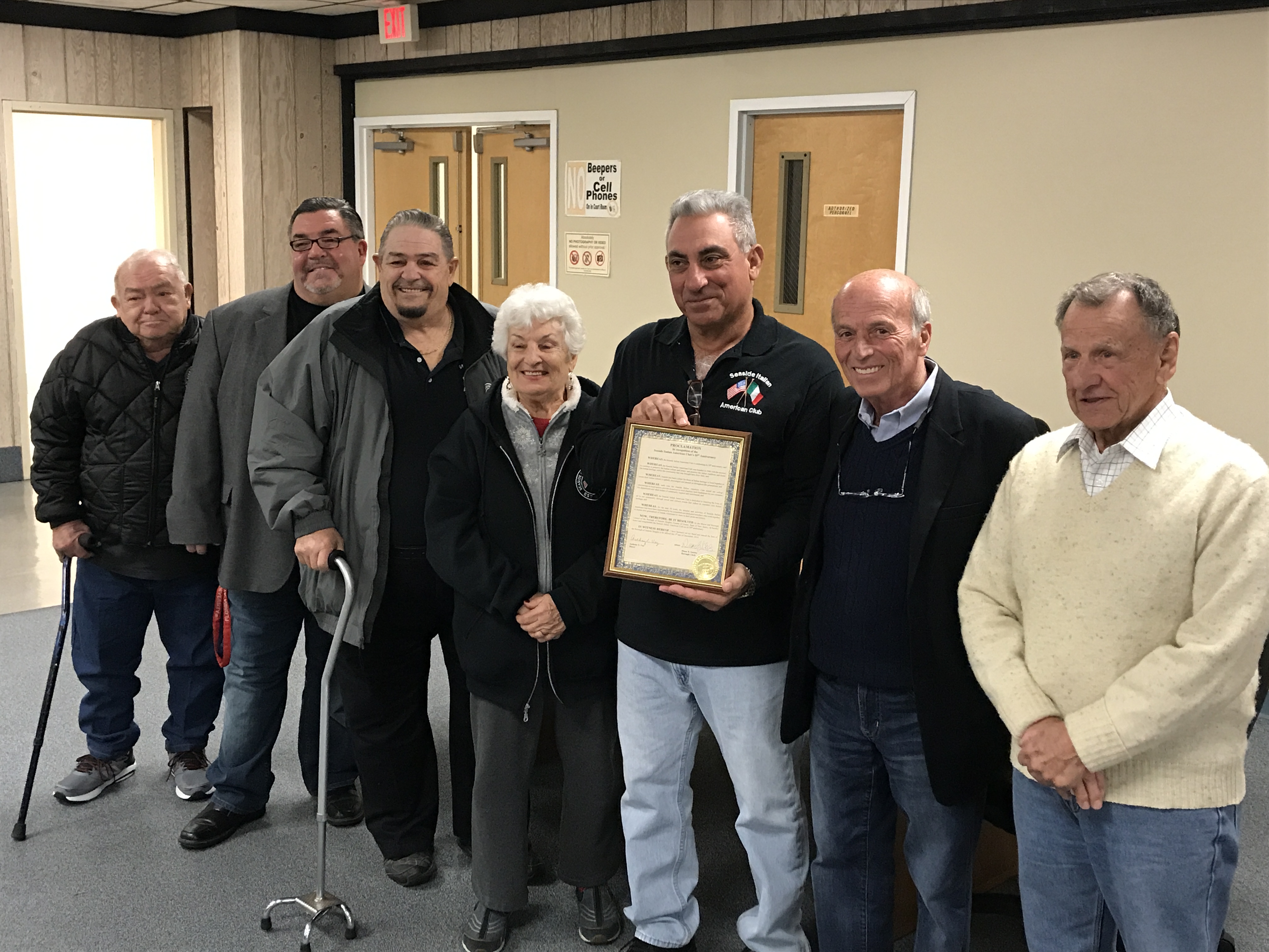 Mayor Anthony Vaz honors the Seaside Heights Italian-American Club. (Photo: Daniel Nee)