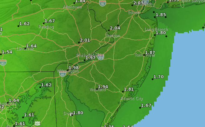 Forecast precipitation Friday afternoon. (Credit: NWS)