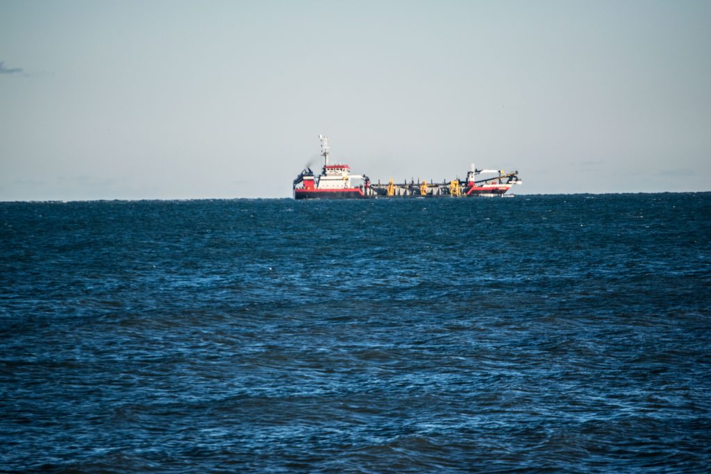 Equipment on the beach in Seaside Park as replenishment work is about to restart, Dec. 18, 2018. (Photo: Daniel Nee)