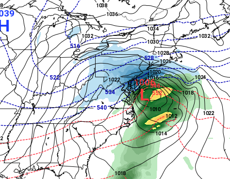 The GFS forecast model for Sunday, Jan. 13, 2019. (Credit: NOAA)
