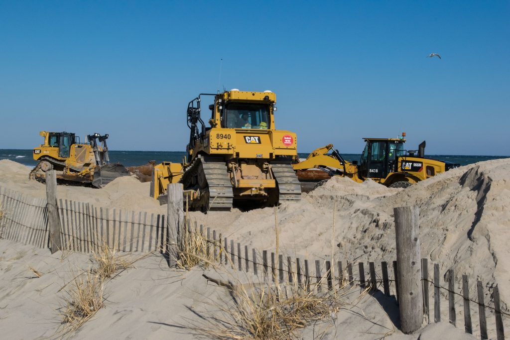 Beach replenishment begins in Lavallette, Jan. 30, 2019. (Photo: Daniel Nee)