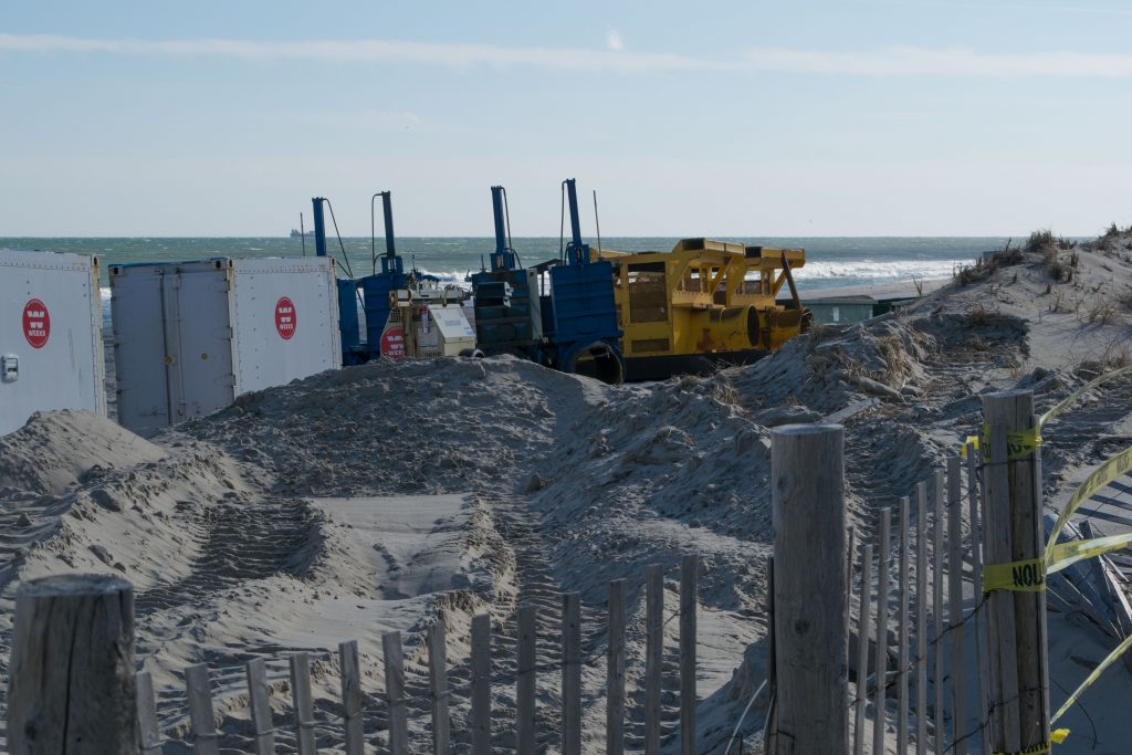 Beach replenishment begins in Lavallette, Jan. 30, 2019. (Photo: Daniel Nee)