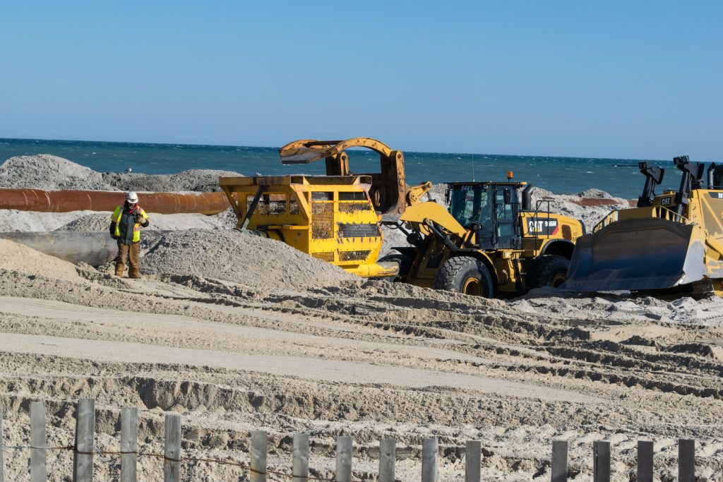 Beach replenishment begins in Lavallette, Jan. 30, 2019. (Photo: Daniel Nee)