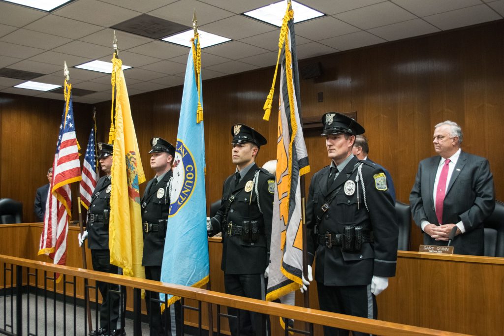The Ocean County freeholder board reorganizational meeting, Jan. 2, 2019. (Photo: Daniel Nee)