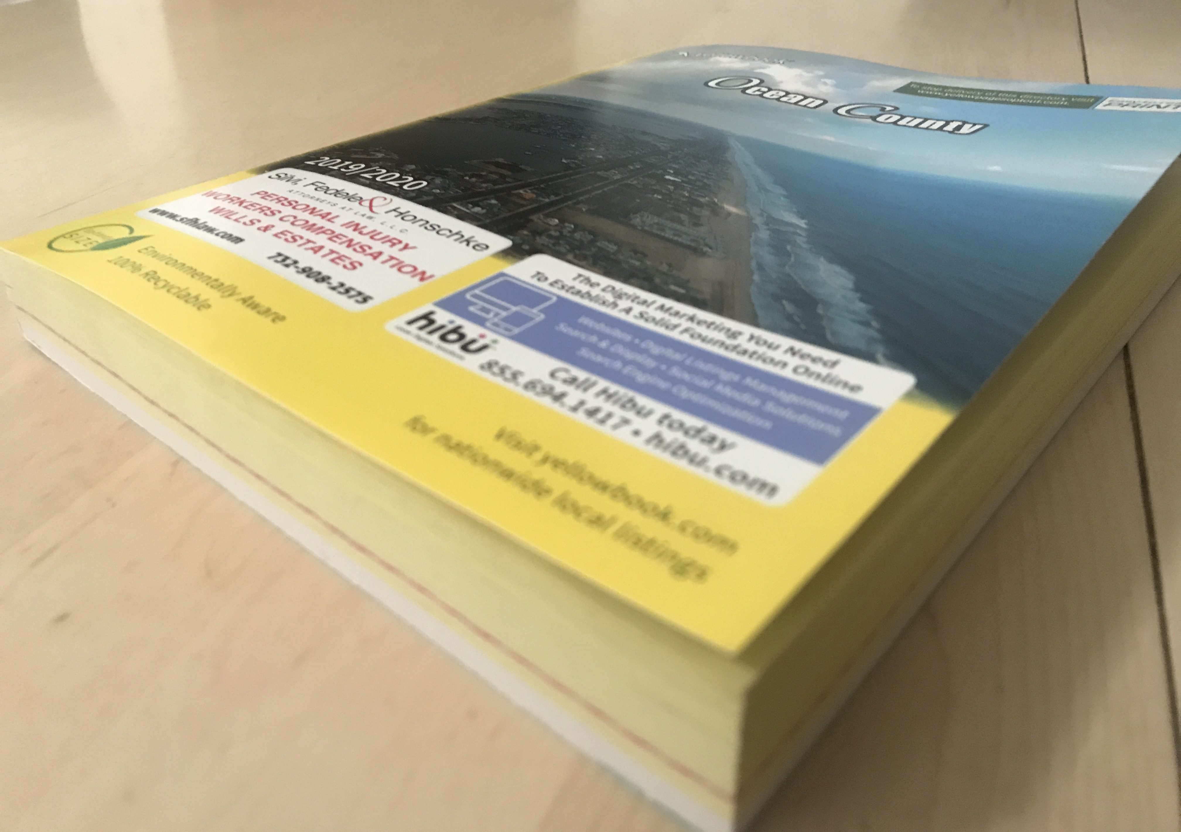 A 2019 Ocean County phone book. (Photo: Daniel Nee)