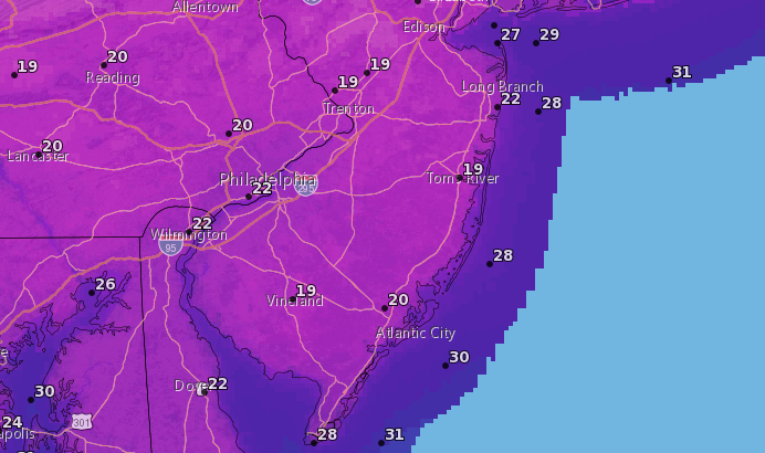 Overnight lows Tuesday into Wednesday. (Graphic: National Weather Service)