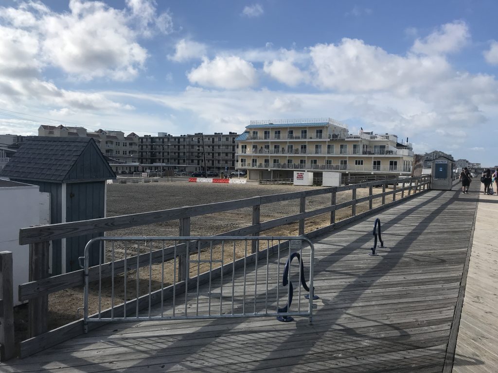 The future home of Seaside Heights' Dentzel-Looff carousel along the boardwalk, July 2020. (Photo: Daniel Nee)
