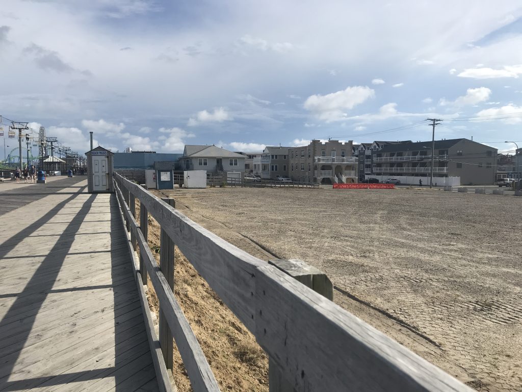 The future home of Seaside Heights' Dentzel-Looff carousel along the boardwalk, July 2020. (Photo: Daniel Nee)
