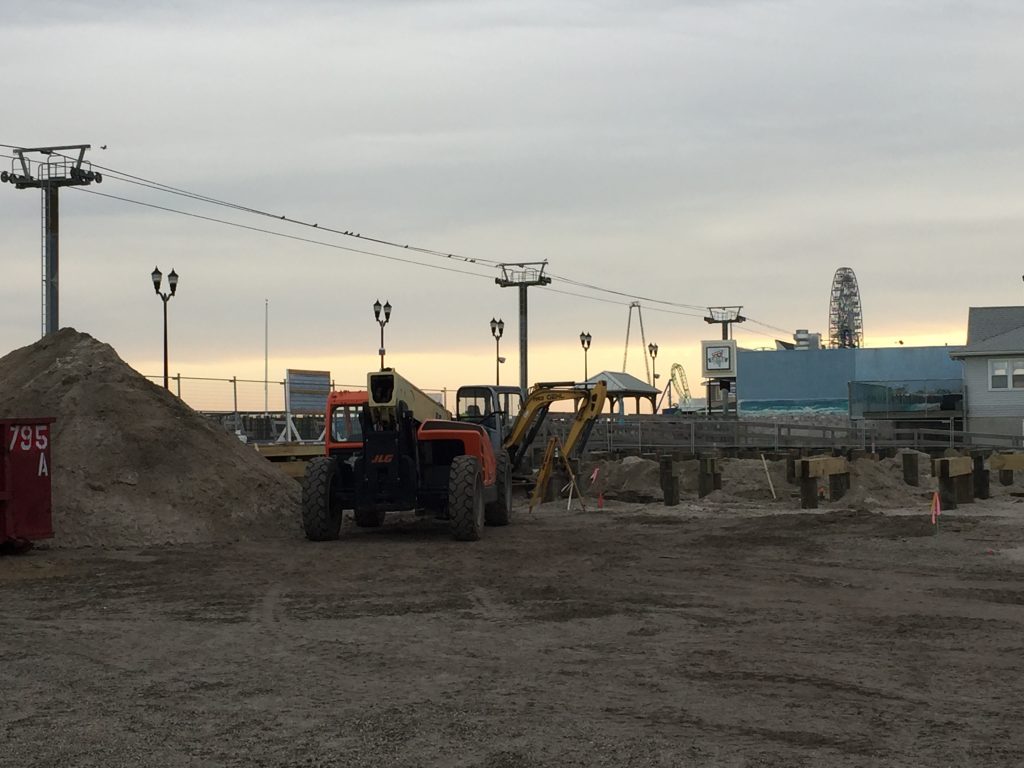 Construction underway at the future home of Seaside Heights' historic carousel, Nov. 2020. (Photo: Daniel Nee)