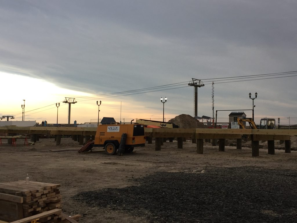 Construction underway at the future home of Seaside Heights' historic carousel, Nov. 2020. (Photo: Daniel Nee)