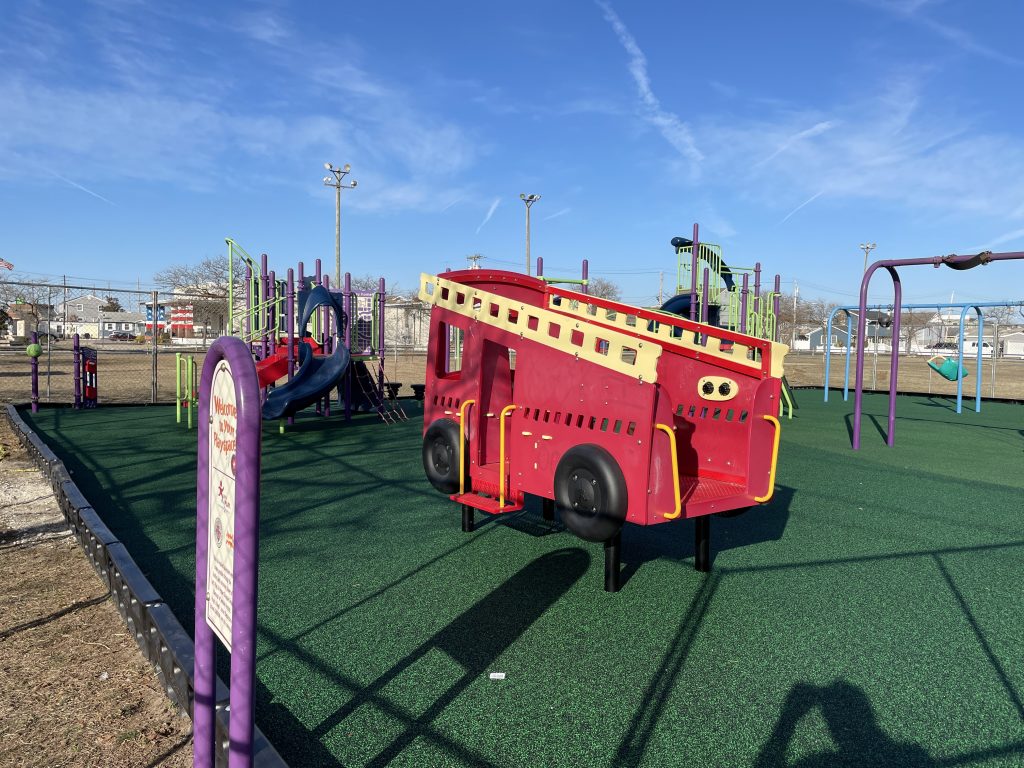 The new playground at Hugh J. Boyd Elementary School in Seaside Heights, March 2021. (Photo: Daniel Nee)