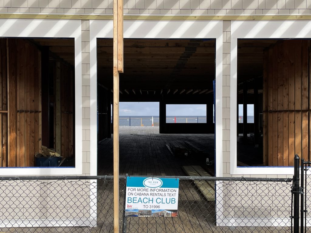 Construction of a beach club and entertainment venue progresses at Dupont Avenue along the Seaside Heights boardwalk, April 2, 2021. (Photo: Daniel Nee)