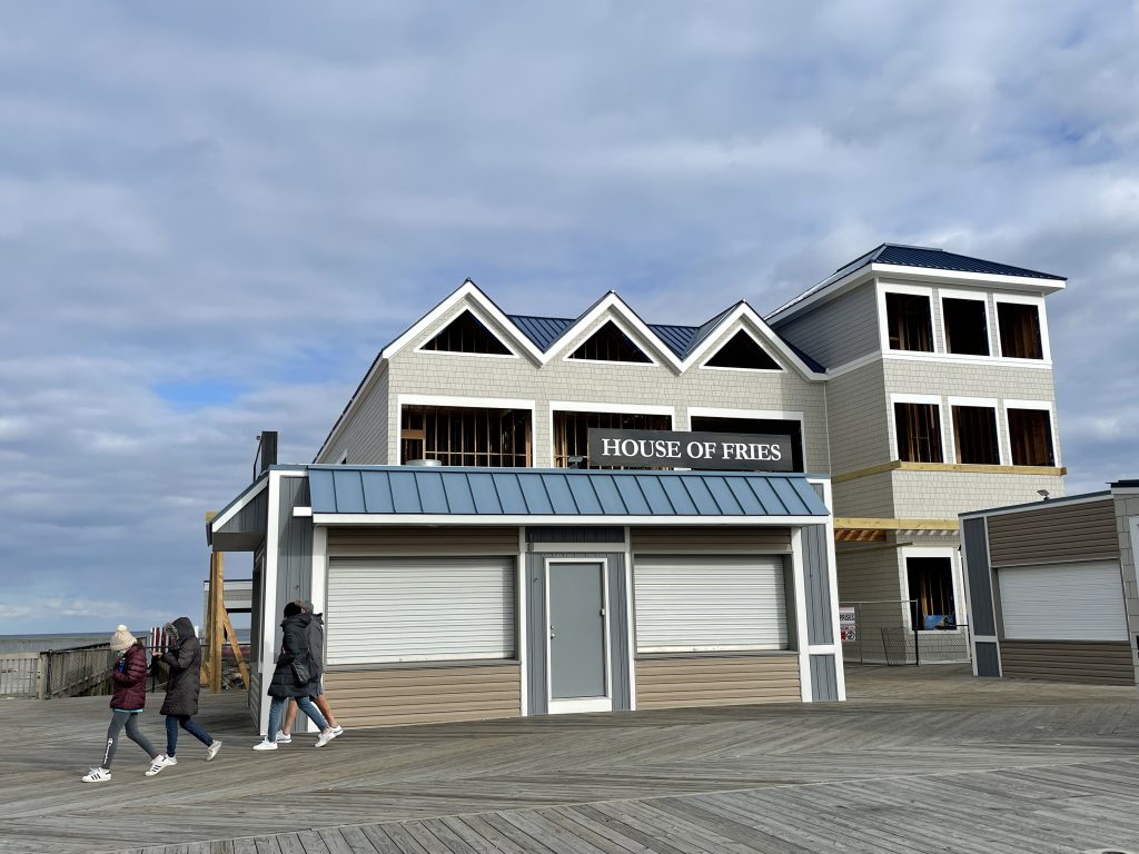 Construction of a beach club and entertainment venue progresses at Dupont Avenue along the Seaside Heights boardwalk, April 2, 2021. (Photo: Daniel Nee)