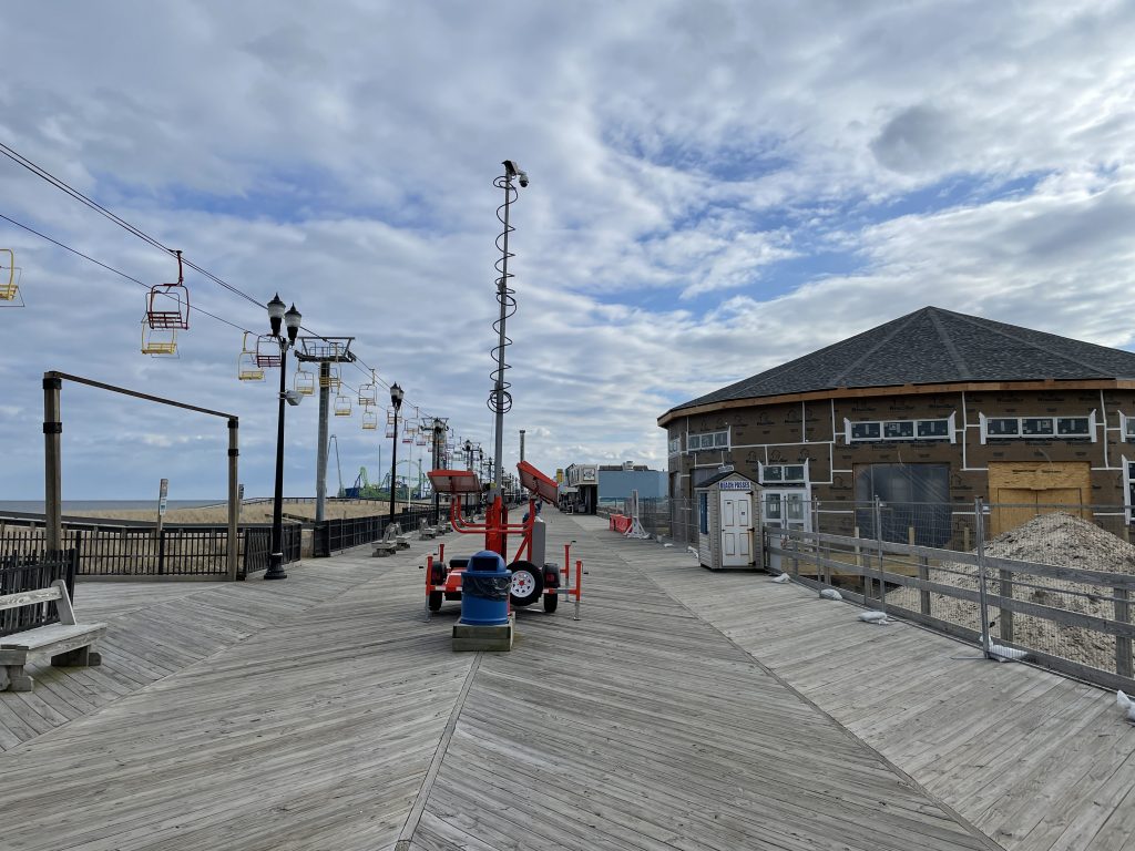 Construction of the future home of the historic Seaside Heights carousel building and boardwalk museum moves along, April 2, 2021. (Photo: Daniel Nee)