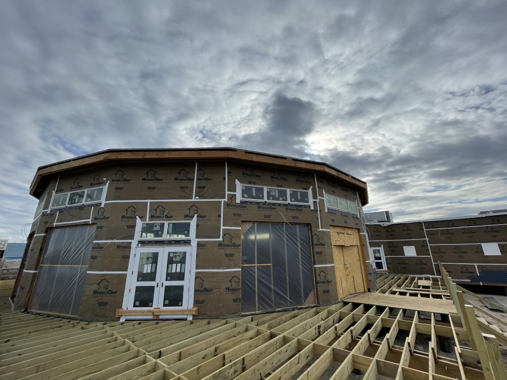 Construction of the future home of the historic Seaside Heights carousel building and boardwalk museum moves along, April 2, 2021. (Photo: Daniel Nee)