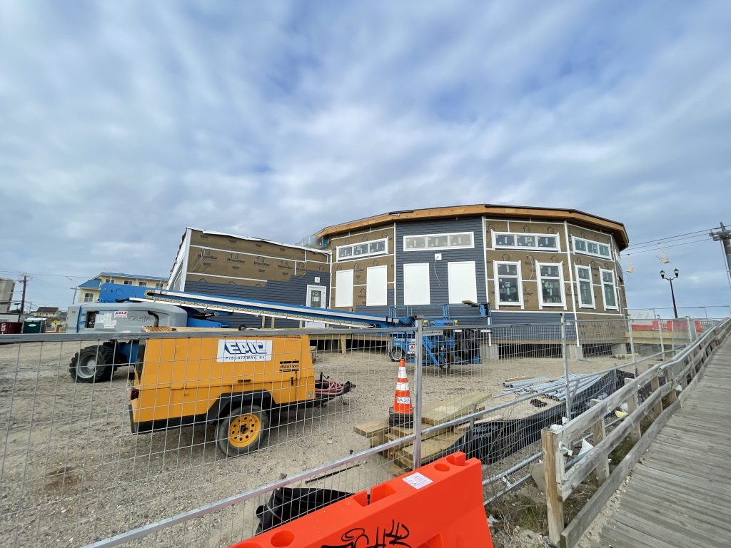 Construction of the future home of the historic Seaside Heights carousel building and boardwalk museum moves along, April 2, 2021. (Photo: Daniel Nee)