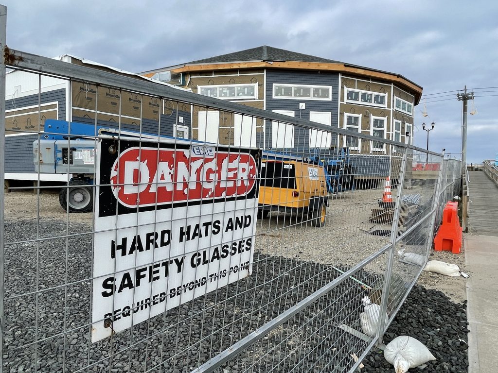 Construction of the future home of the historic Seaside Heights carousel building and boardwalk museum moves along, April 2, 2021. (Photo: Daniel Nee)