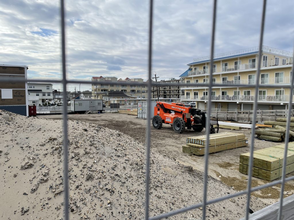 Construction of the future home of the historic Seaside Heights carousel building and boardwalk museum moves along, April 2, 2021. (Photo: Daniel Nee)