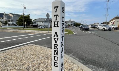 Vehicles travel on S. Central Avenue near the police station in Seaside Park, N.J. (Photo: Daniel Nee)