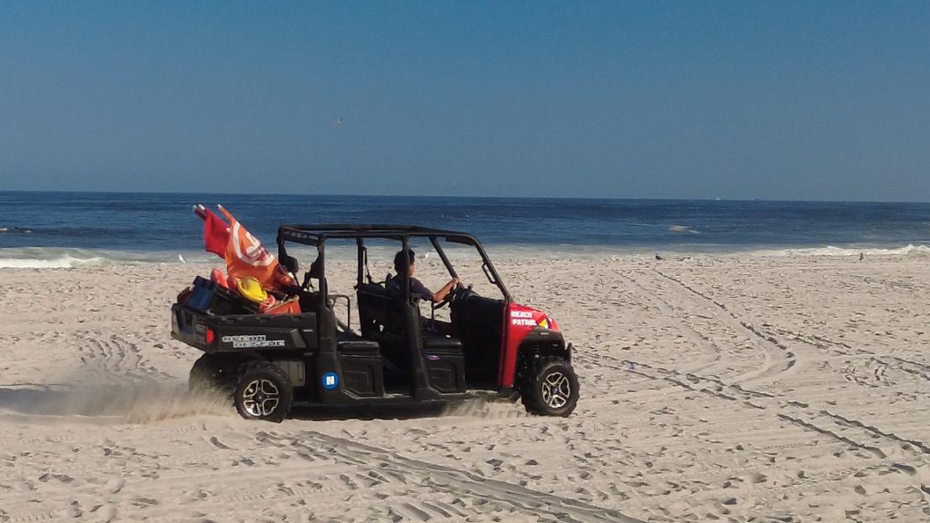 A Seaside Heights Beach Patrol ATV patrols the sand, Sept. 18, 2021. (Photo: Daniel Nee)