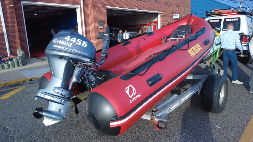 An inflatable boat from the Seaside Heights Fire Department's Water Rescue Team. (Photo: Daniel Nee)